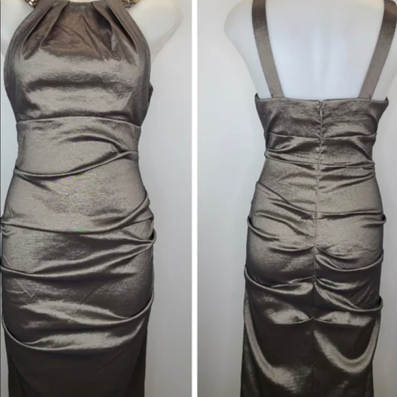 Pewter Cache dress, size 4. - Picture 1 of 4